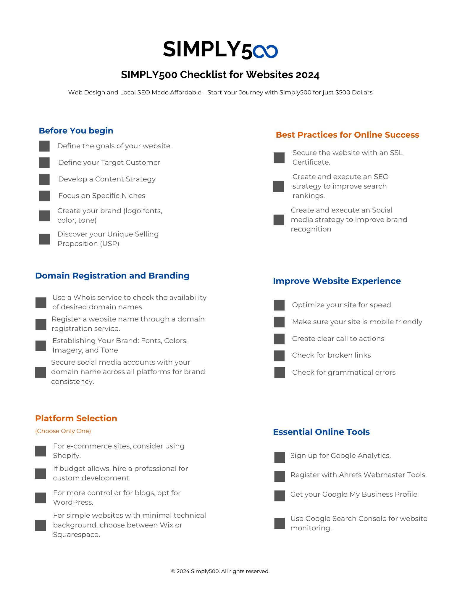 seo checklist